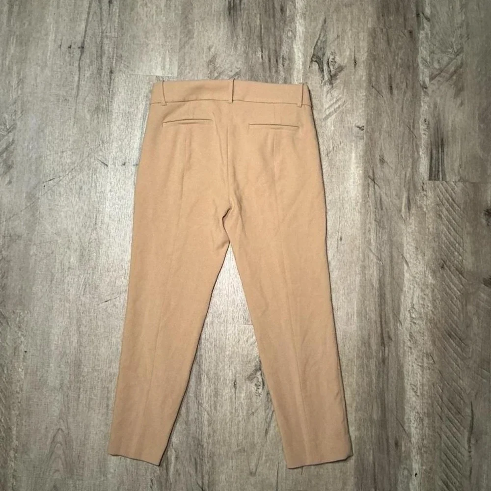 J.Crew Tan Khaki Tailored Trousers Straight Leg NWT Women's Petite Size‎ 8P